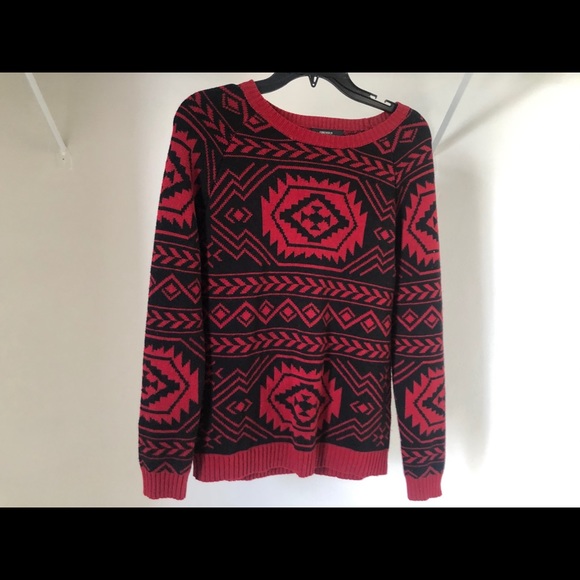 Patterned red and black sweater Forever 21 small - Picture 2 of 5